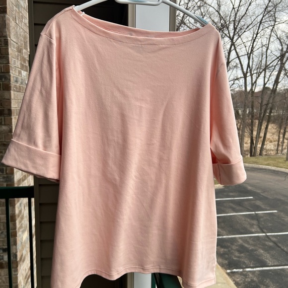 🆕 Lauren Ralph Lauren Stretch Cotton Boatneck Top T-shirt - Picture 6 of 11